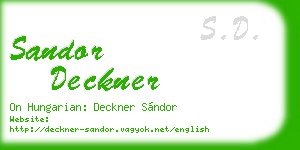 sandor deckner business card